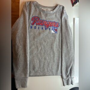 Fanatics Gray Rangers Hockey Crewneck Sweater